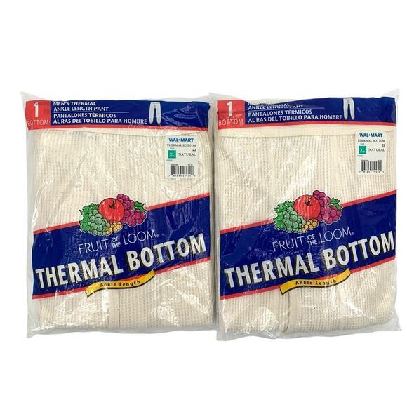 VTG NWT 2003 Fruit of the Loom Men’s Size XL Thermal Bottoms/Underwear Lot of 2 - Picture 1 of 5